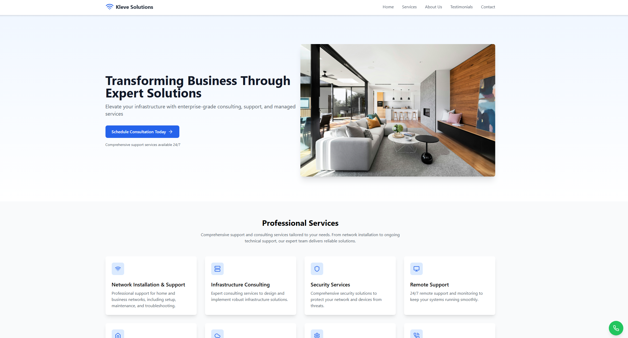 Kleve Solutions - Professional business design by WebSpin Studio