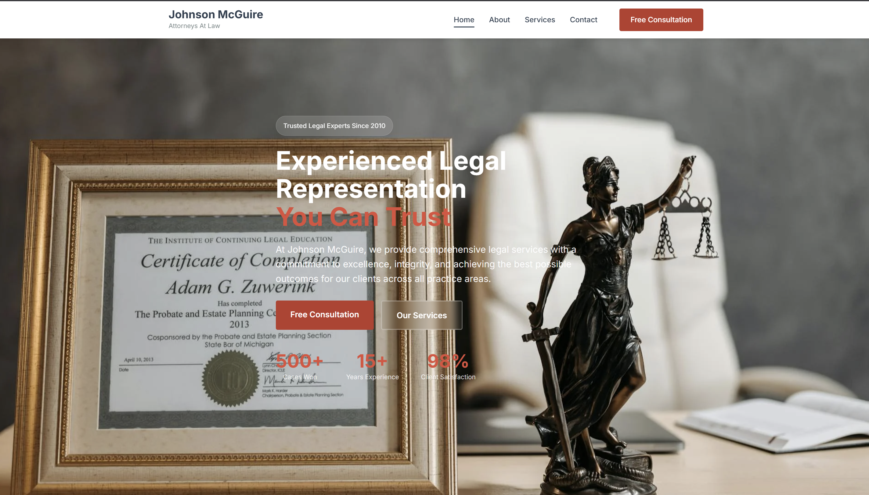Johnson McGuire Law Firm - Professional business design by WebSpin Studio